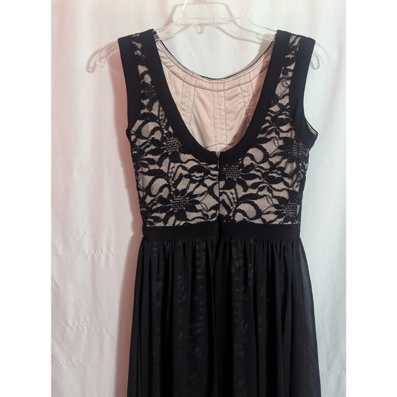 MORGAN & CO Black Lace & Chiffon Hi Low Formal Dress Size 3/4 A1 - Picture 6 of 8